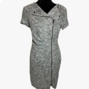 Zippered Bodycon Gray Wash Hot Pink Liner Poly Spandex can be styled multi way M